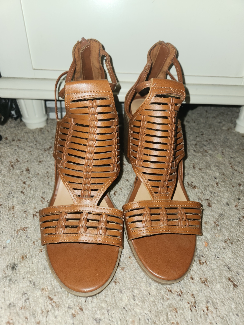 Merona Woman Size 10 Braided Strappy Tan Sandals